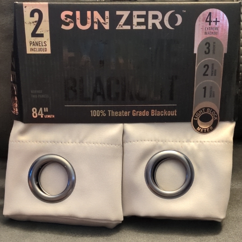 Sun Zero Blackout Curtains with Grommets (4 Panels)